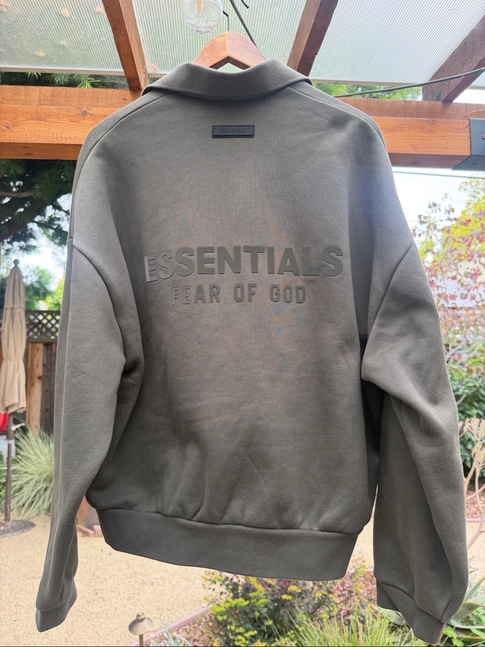 Fear of God Essentials Mens Long Sleeve Polo in Ink Size Small - Picture 5 of 11